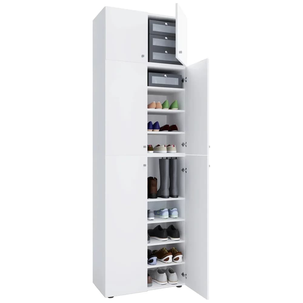 VCM LonaXXL Schuhschrank 6 Türen weiß.