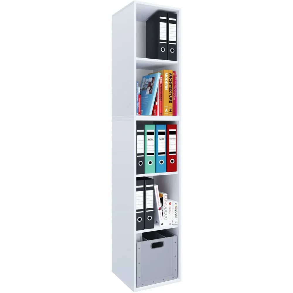 Aktenschrank Lona in Weiß, 5-fach