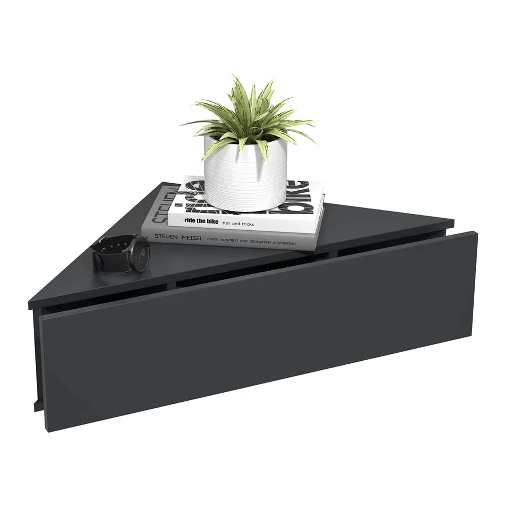 Ebuy24 VCM Nachttisch Usal Anthrazit H. 15 x B. 60 x T. 43 cm