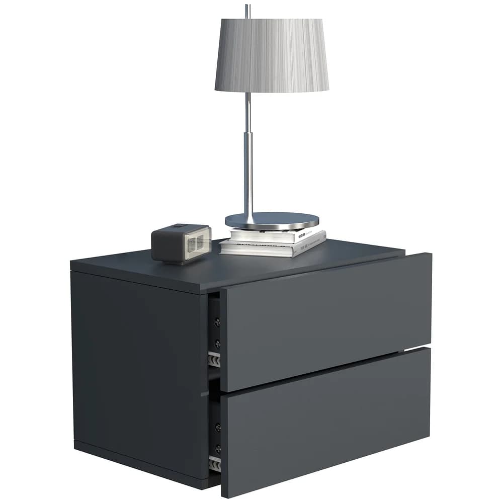 VCM Nachttisch Usal Anthrazit H. 30 x B. 45 x T. 32 cm