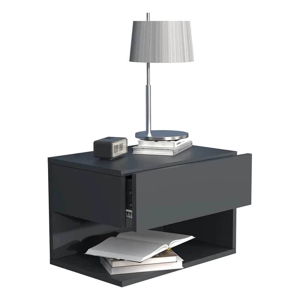 VCM Nachttisch Usal Anthrazit H. 30 x B. 45 x T. 32 cm