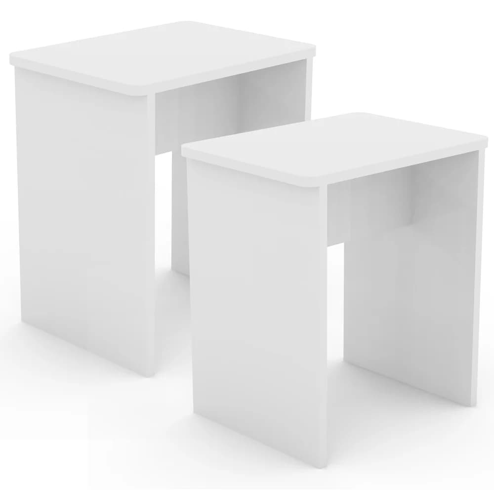 Hocker-Set Esal 2er-Set Weiß