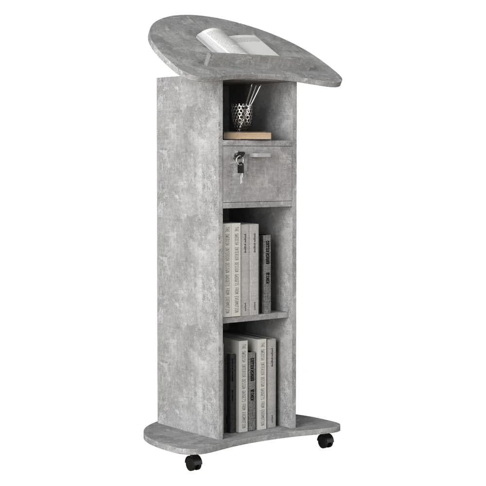 VCM Stehpult Redola Beton-Grau H. 110 bis 120 cm x B. 56 cm x T. 37 cm