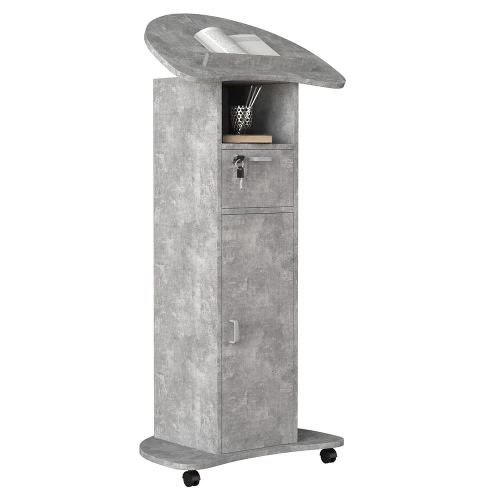 VCM Stehpult Redola Beton-Grau H. 110 bis 120 cm x B. 56 cm x T. 37 cm