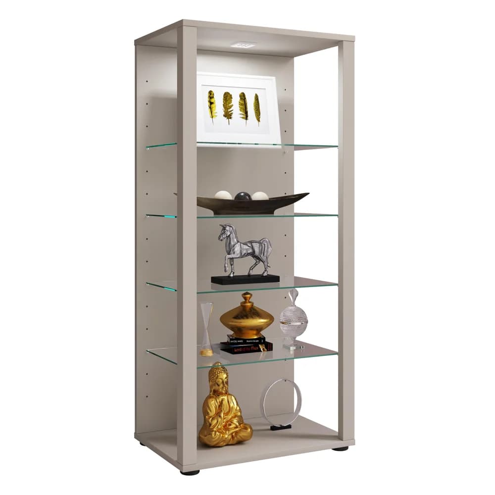 VCM Standvitrine Glasol Silber H. 115 x B. 52 x T. 35 cm