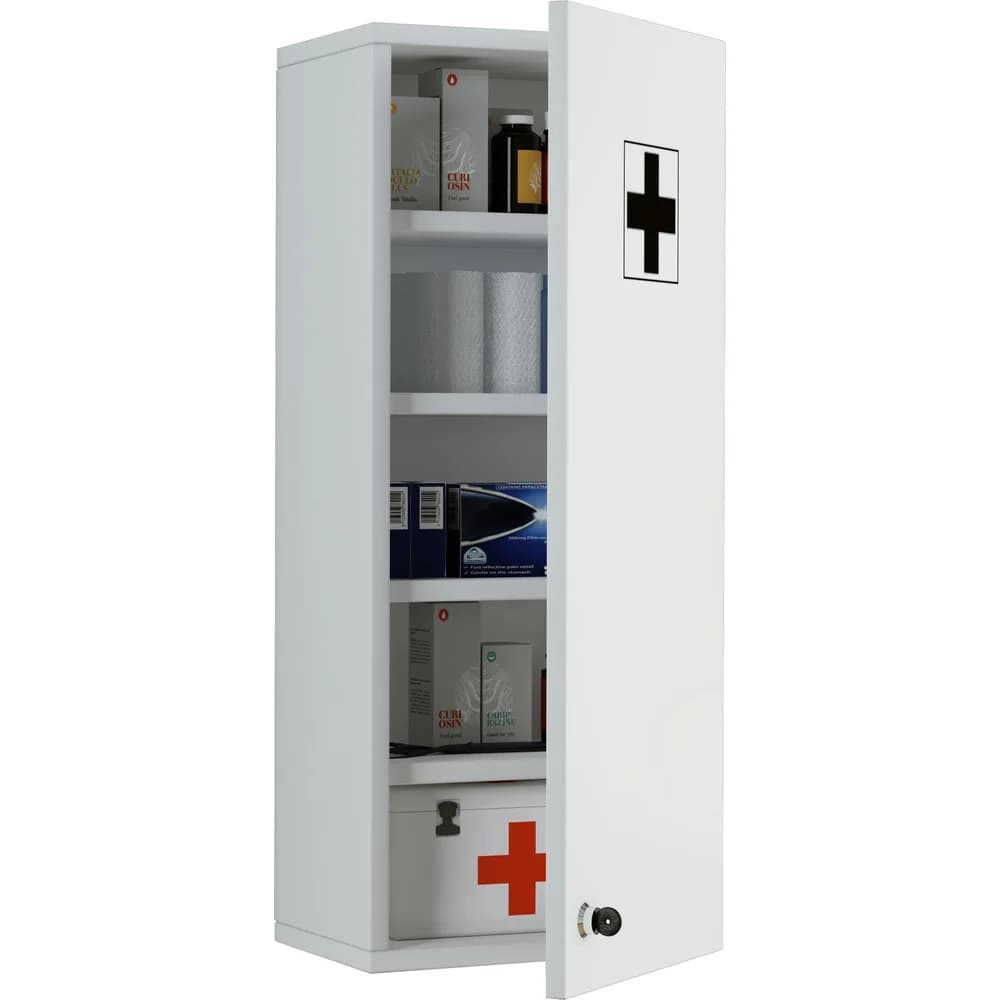 VCM Medizinschrank Medasa Weiß H. 70 x B. 27 x T. 19 cm