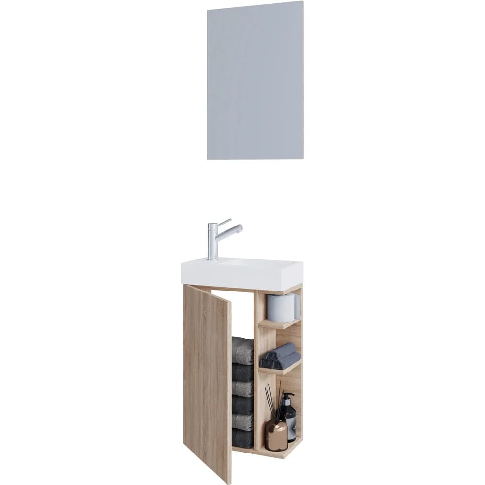 Badezimmer Lumia 3-tlg. Weiß/Sonoma Eiche