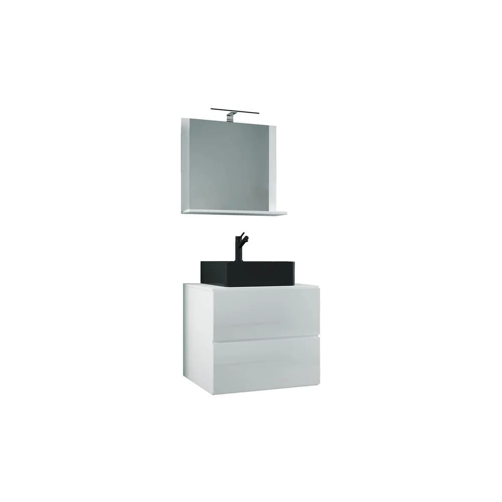 VCM Badmöbel Waschtisch Lendas Weiß H. 124 x B. 60 x T. 52 cm