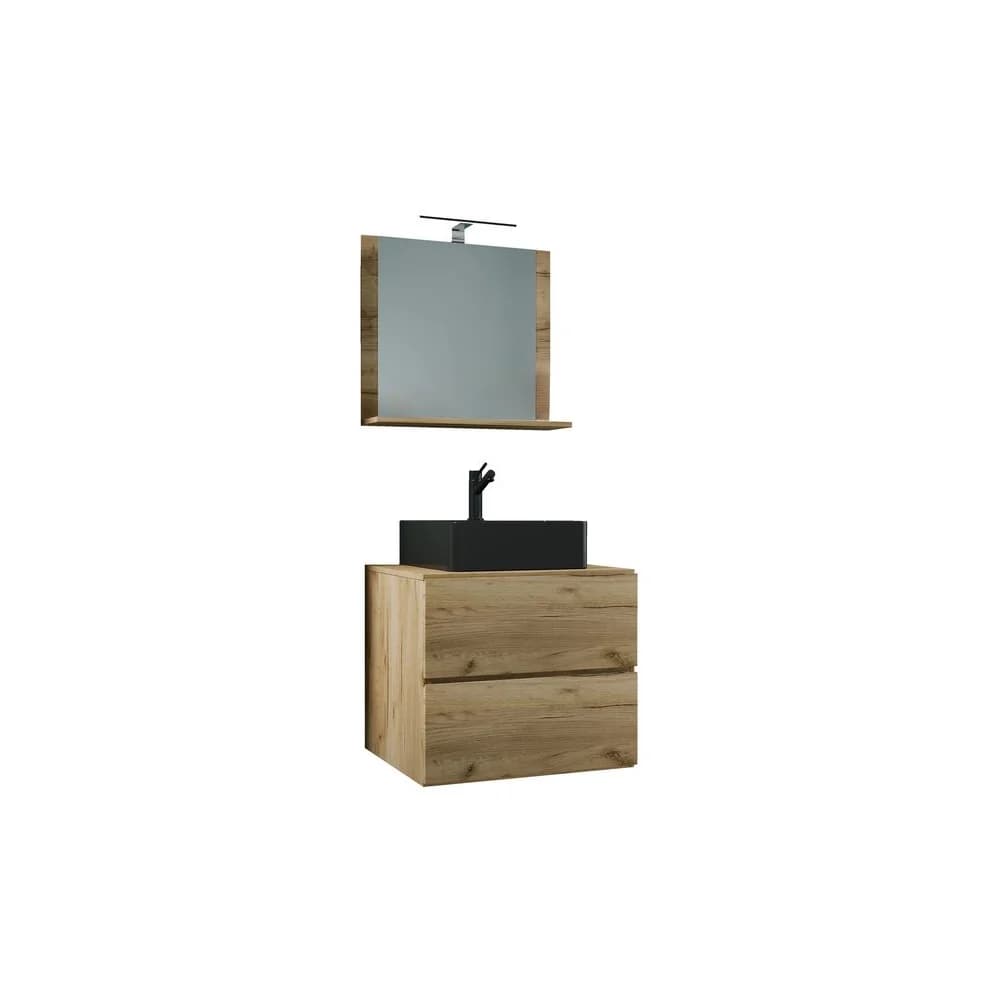 VCM Badmöbel Waschtisch Lendas Honig-Eiche H. 124 x B. 60 x T. 52 cm