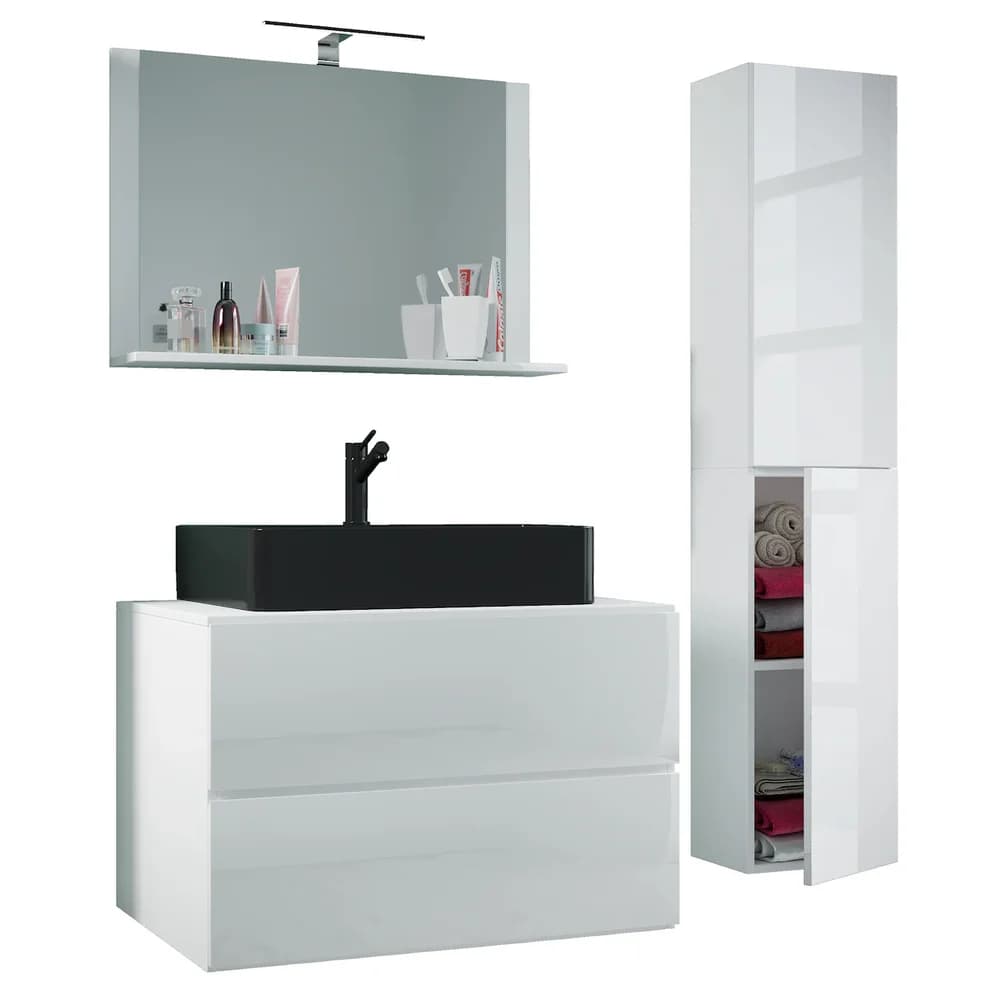 VCM Badmöbel Waschtisch Lendas Weiß H. 150 x B. 114 x T. 52 cm
