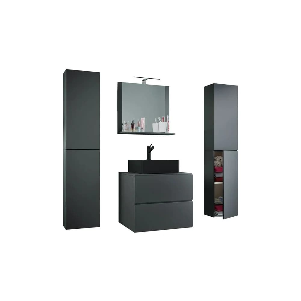 VCM Badmöbel Waschtisch Lendas Anthrazit H. 150 x B. 127 x T. 52 cm