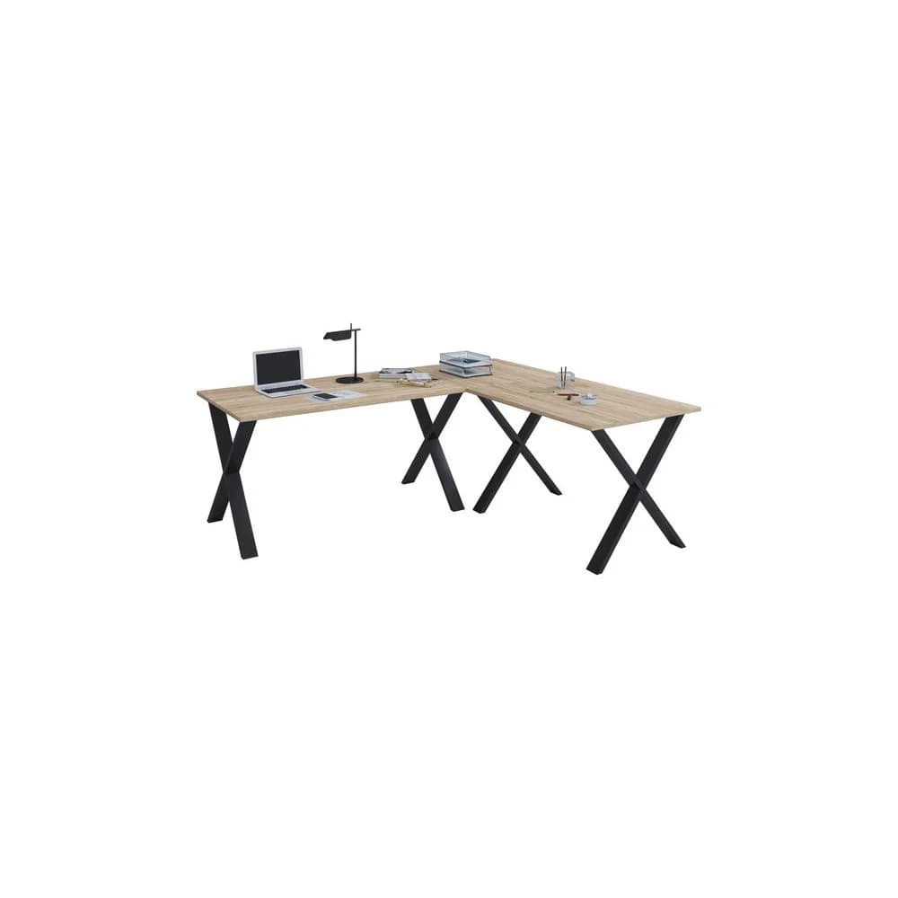 VCM VCM Holz Schreibtisch Eckschreibtisch schlicht 160x130 L Form links oder rechts Arbeitstisch Platte 50 cm tief Computertisch Büromöbel - Lona X