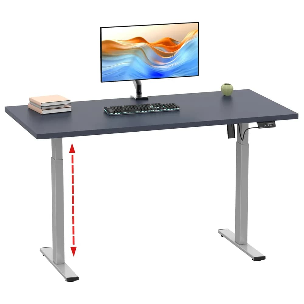 VCM Schreibtisch E-Lona (anthrazit/silber, 110 x 50 cm)