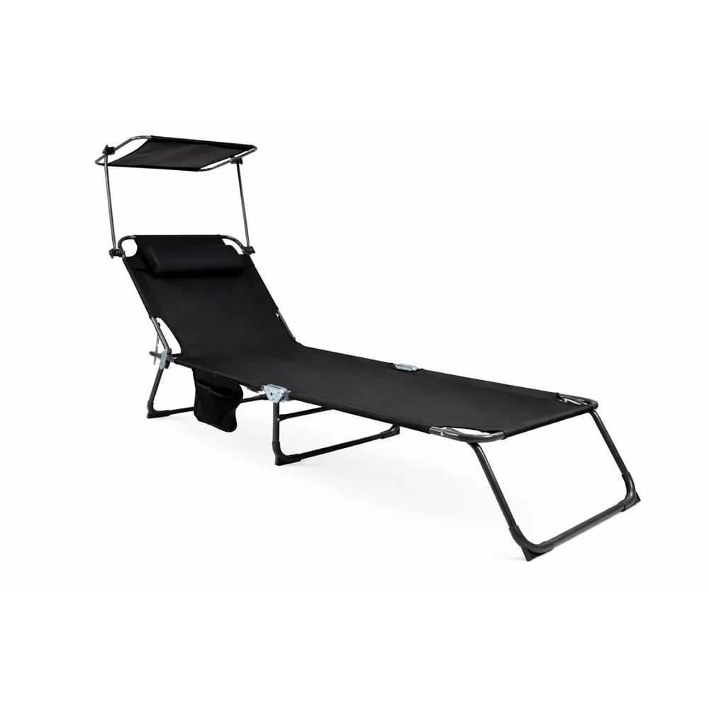 Gartenliege Bindox L ca. 55x24x185 cm Schwarz