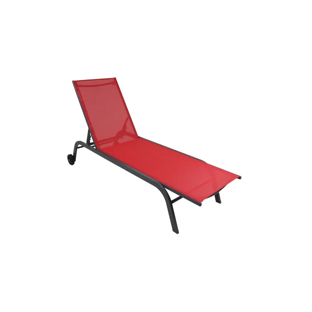 VCM Sonnenliege Sonlas Rot L. 192 x H. 32 x B. 58 cm