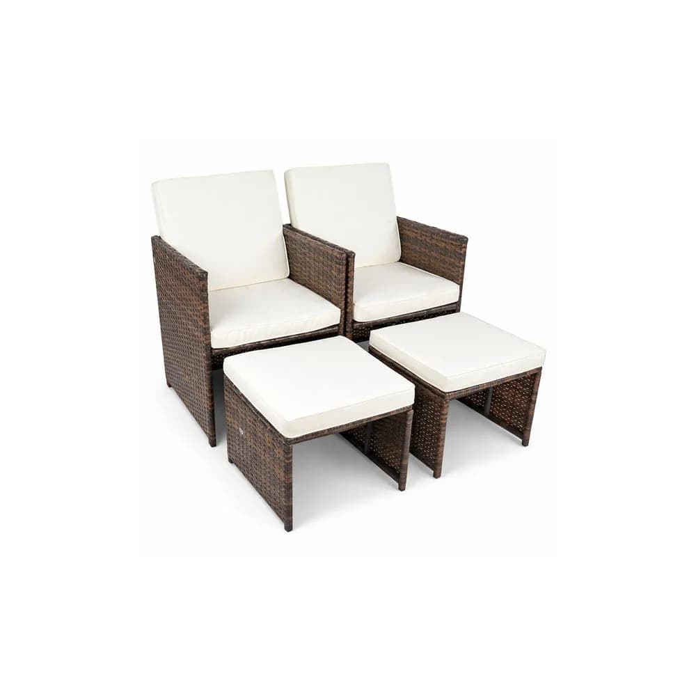 Gartensessel-Set Raloso 4-tlg. Braun