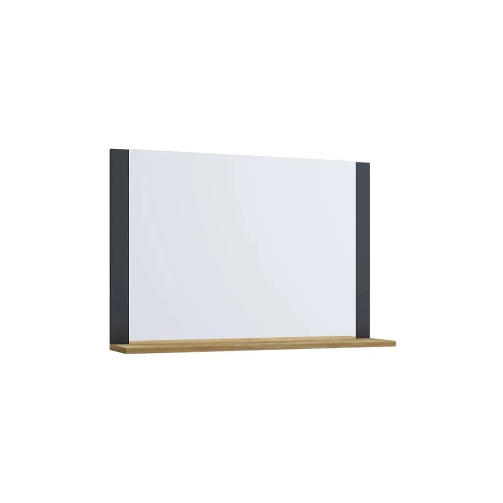 VCM Badmöbel Spiegel Lendas Anthrazit / Honig-Eiche H. 55 x B. 80 x T. 17 cm