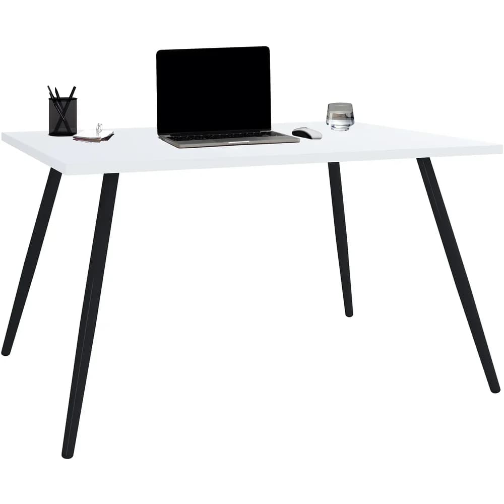 VCM Schreibtisch Computertisch Bürotisch Skandanivischer Retro Look Salia 138x80 cm