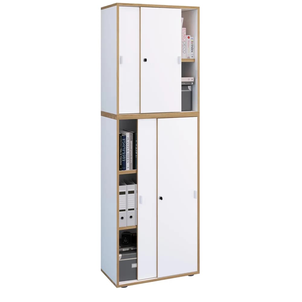 VCM Schiebetürenschrank »Salia« 5 OH mittel weiß, 60x183x32 cm