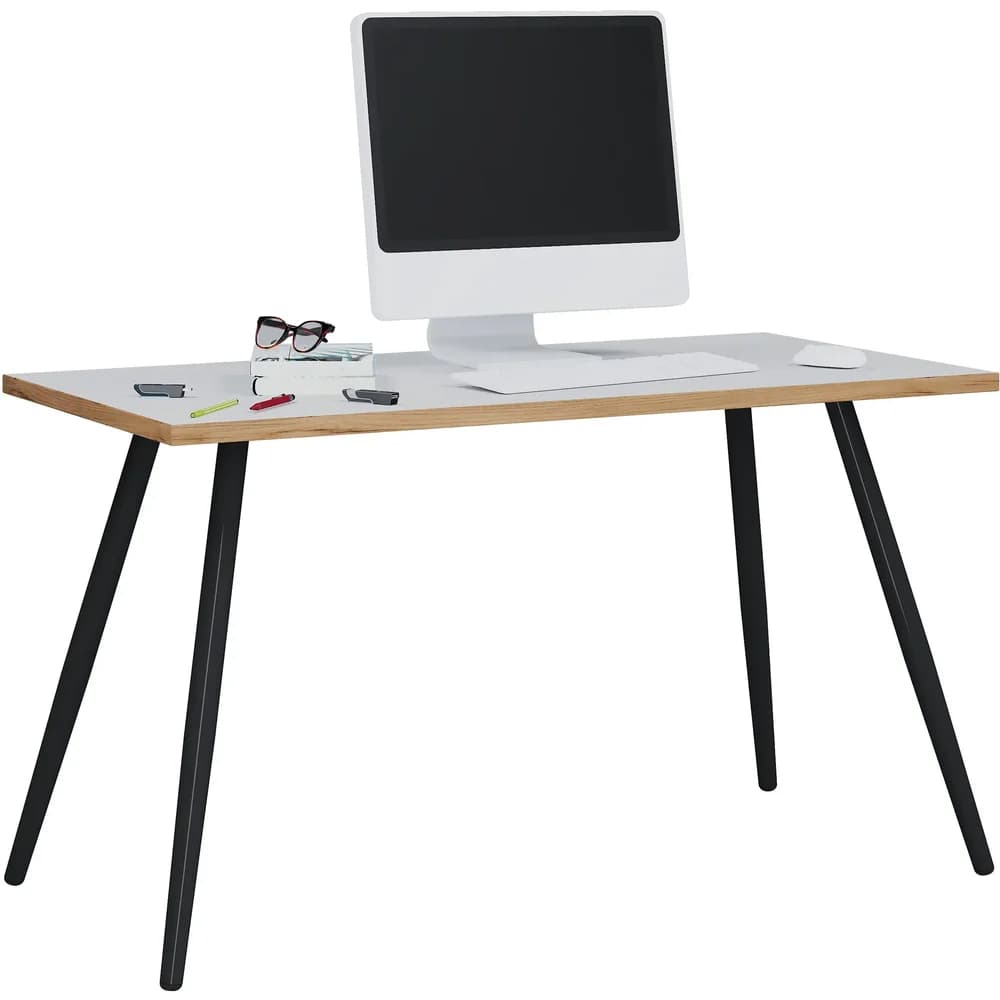 VCM Schreibtisch Computertisch Bürotisch Skandanivischer Retro Look Salia 110x80 cm