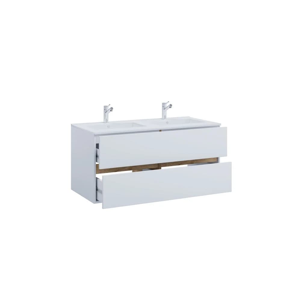 VCM Badmöbel Waschtisch Cosila Weiß / Honig-Eiche H. 51 x B. 112 x T. 47 cm