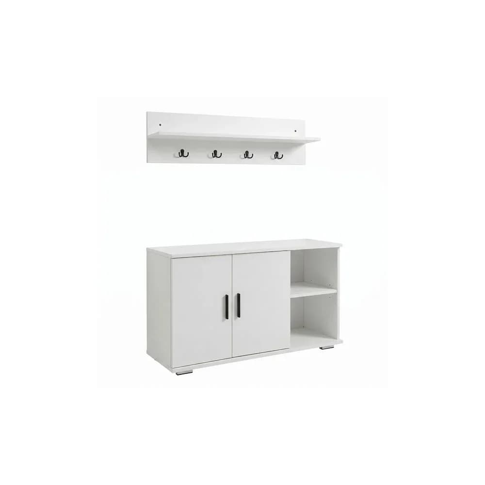 VCM Diele Garderoben Set mit Schuhschrank Sitzbank, Wandgarderobe & Hut Ablage - Gados L