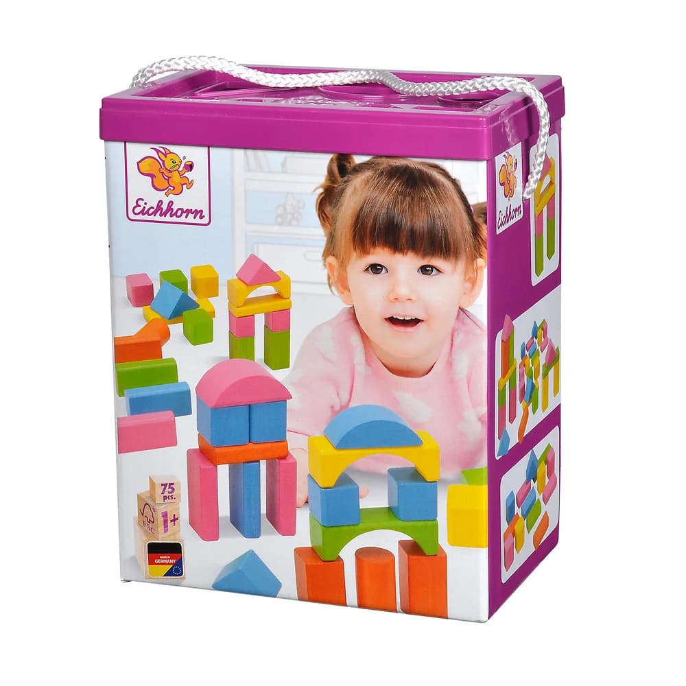 Eichhorn Kleinkindwelt 75 bunte Holzbausteine 100088011 Spielbausteine