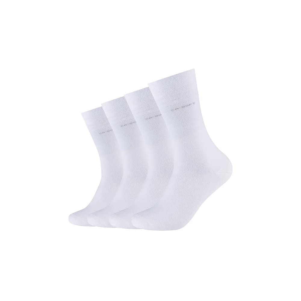 Camano Unisex Socken - Soft Socks, einfarbig, 4er Pack Weiß / 39-42