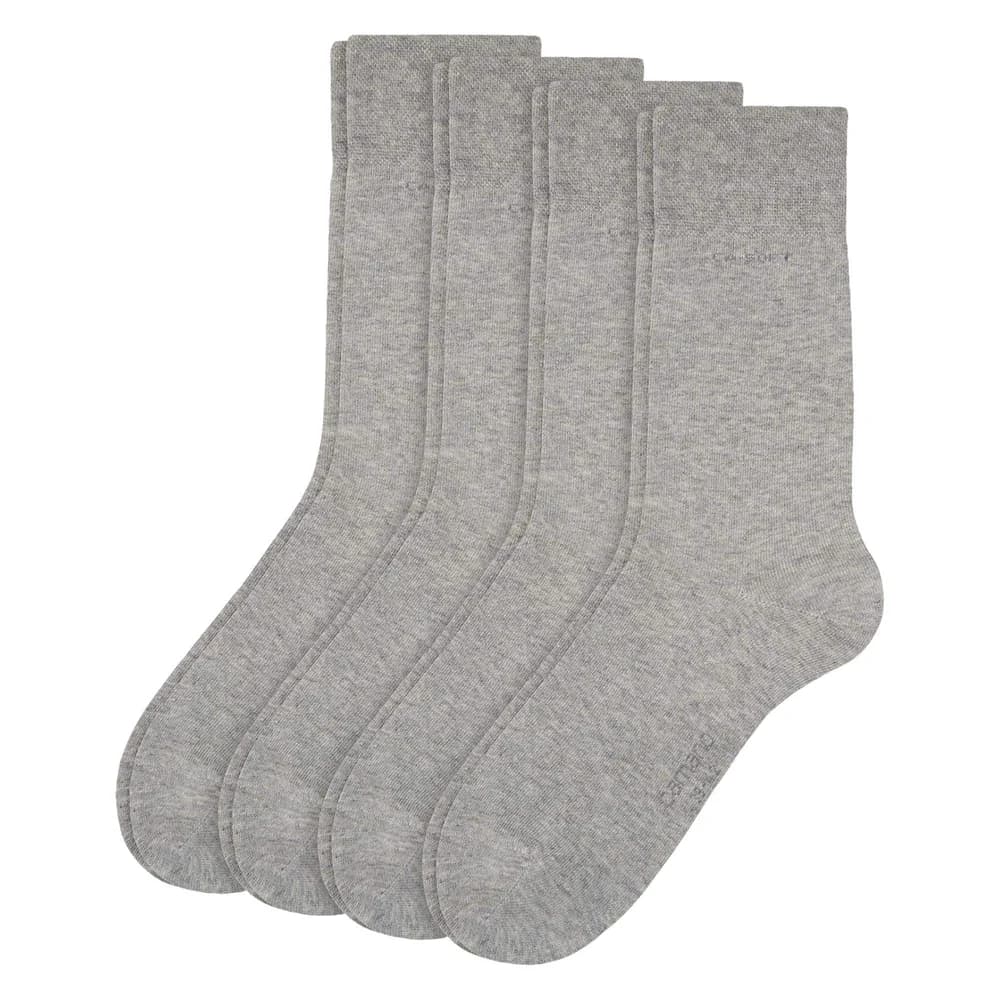 Camano Unisex Socken - Soft Socks, einfarbig, 4er Pack Grau / 43-46