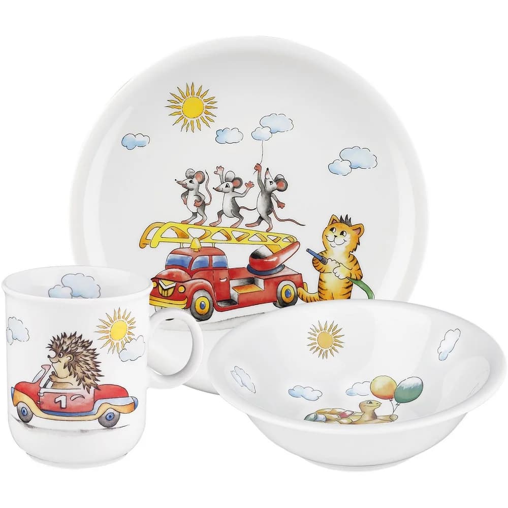 Seltmann Weiden Compact Kindergeschirr Set 3-teilig - Flinke Flitzer
