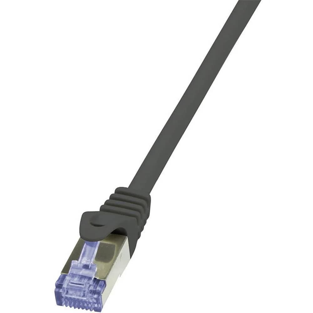 LogiLink LOGILINK Patchkabel PrimeLine CAT.6A S/FTP 1m schwarz LAN-Kabel