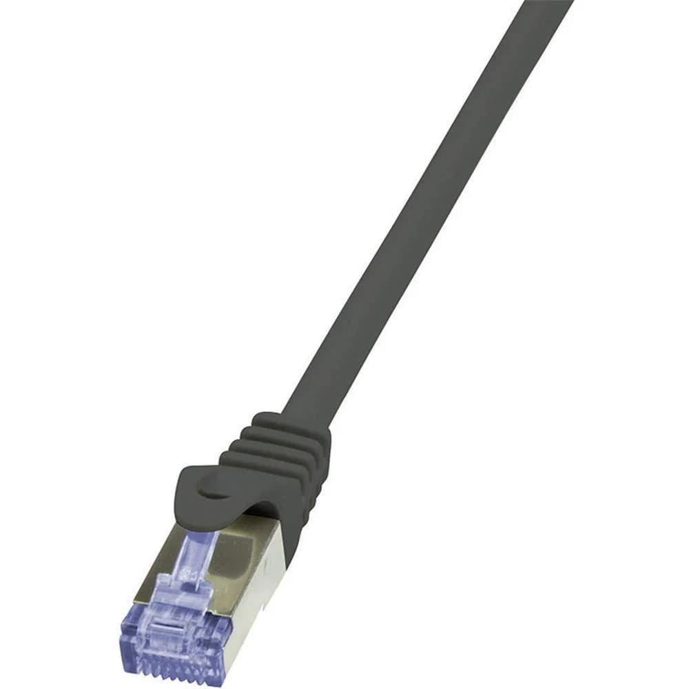 LogiLink LOGILINK Patchkabel PrimeLine CAT.6A S/FTP 10m schwarz LAN-Kabel