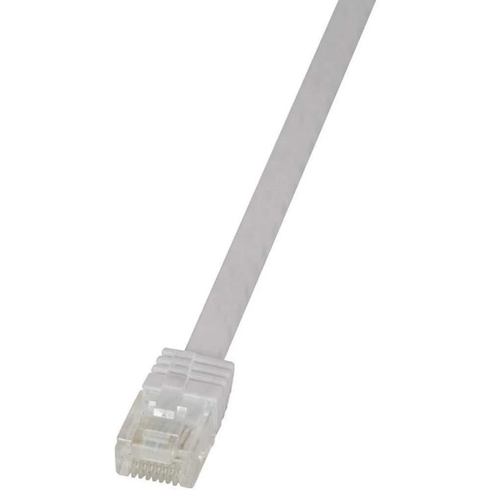 LogiLink Professional Patchkabel Flach Cat.6 U/UTP SlimLine, weiß, 5m 1 Stück