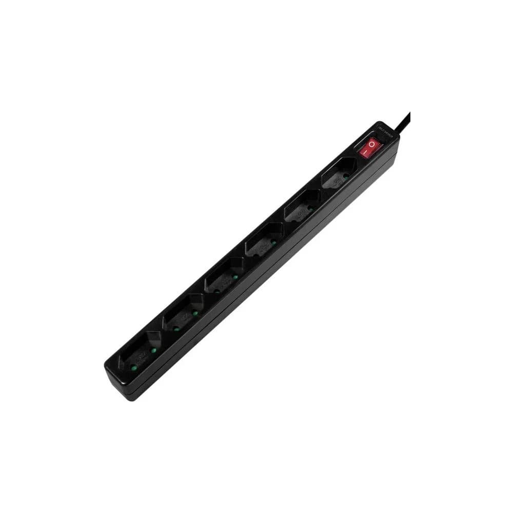 LogiLink Steckdosenleiste 6-fach mit Schalter, 6x Eurobuchse, 1,5m, Schwarz