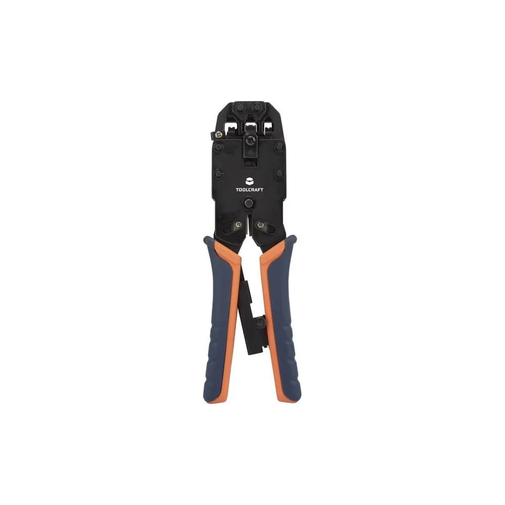 TOOLCRAFT TO-4988586 Crimpzange Modularstecker (Westernstecker) Inkl. Kabelschneider, Inkl. Abisolie