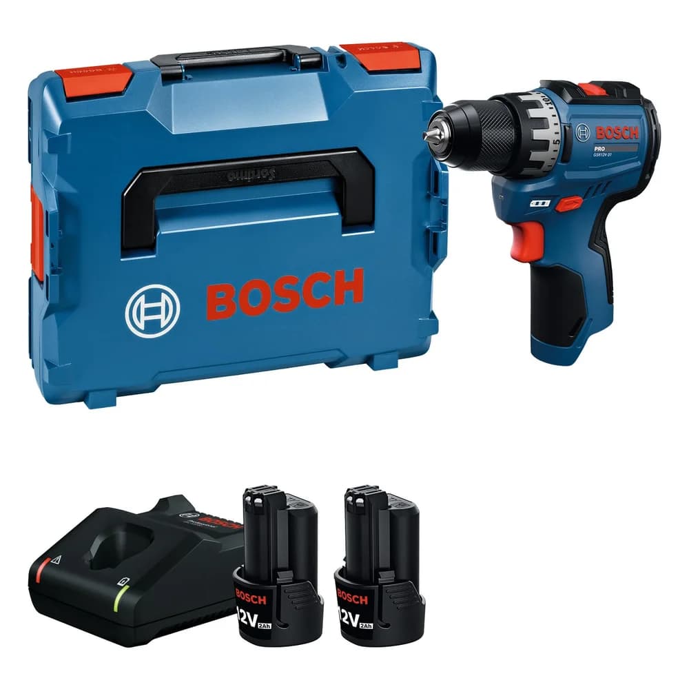 Bosch Akku-Bohrschrauber GSR12V-31 / 2x Akku GBA12V-20 in L-BOXX - 06019S6013