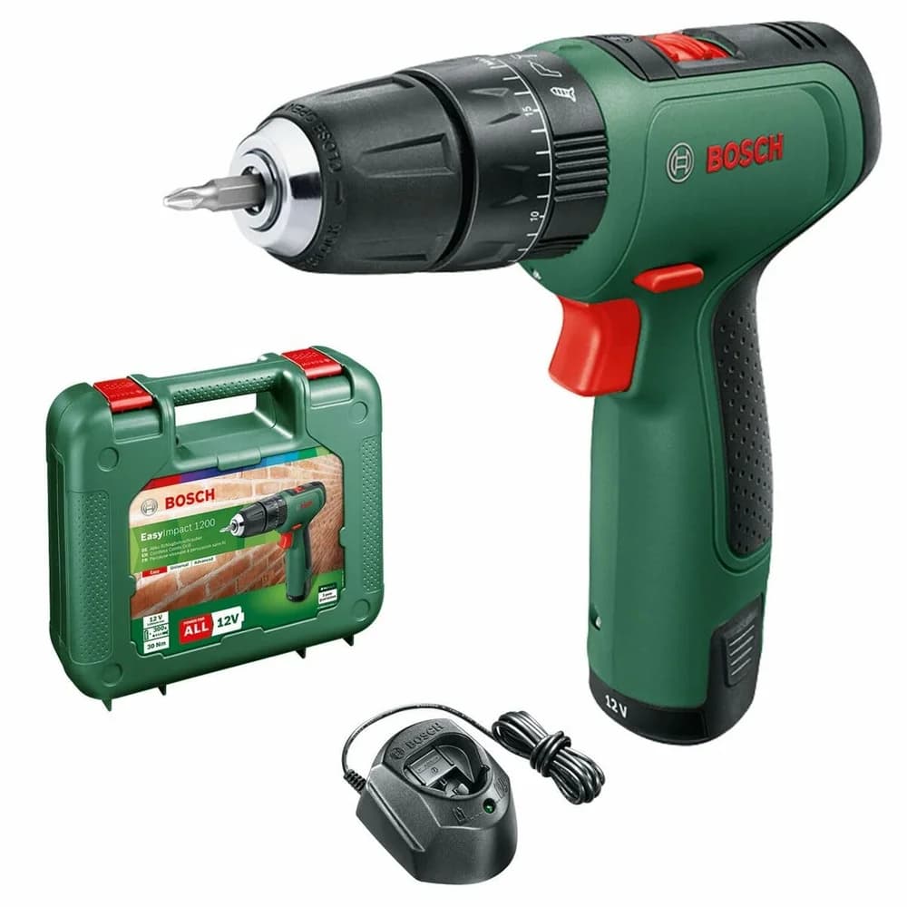 Bosch Home & Garden Akku-Schlagbohrschrauber EasyImpact 1200, max. 1500 U/min, mit Akku und Ladegerät grün