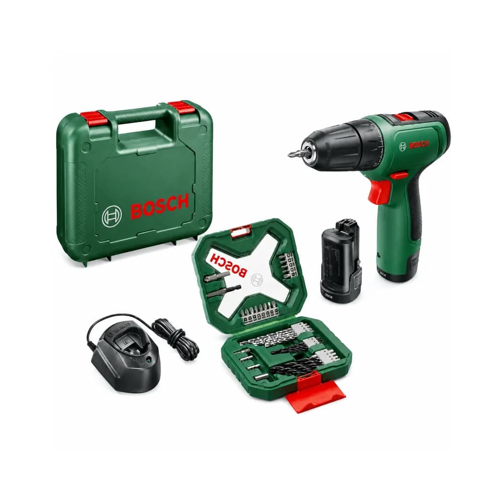 Bosch Akku-Bohrschrauber EasyDrill 1200, 2 x Akku PBA 12V 1.5Ah, 34tlg. Zubehör-Set