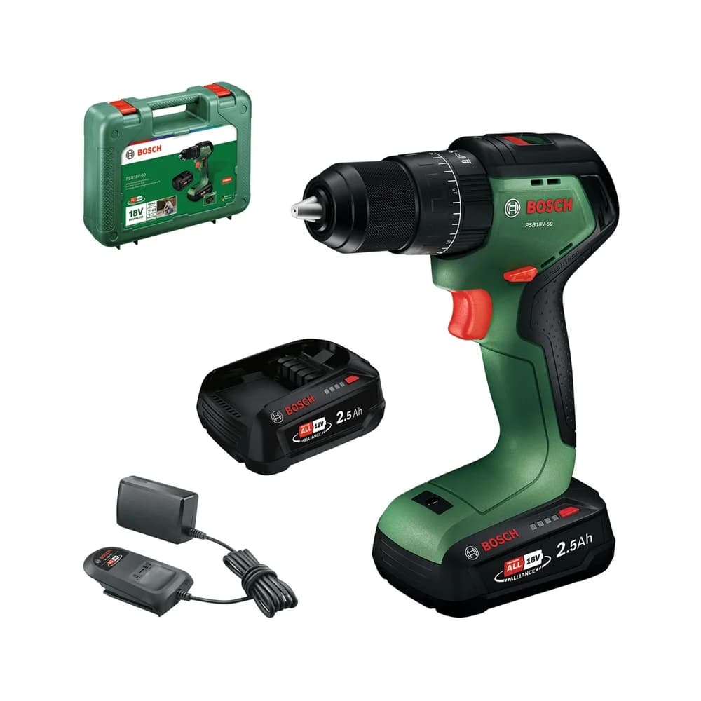 Bosch PSB18V-60 (2x2,5Ah, CC) Akku-Schlagbohrschrauber