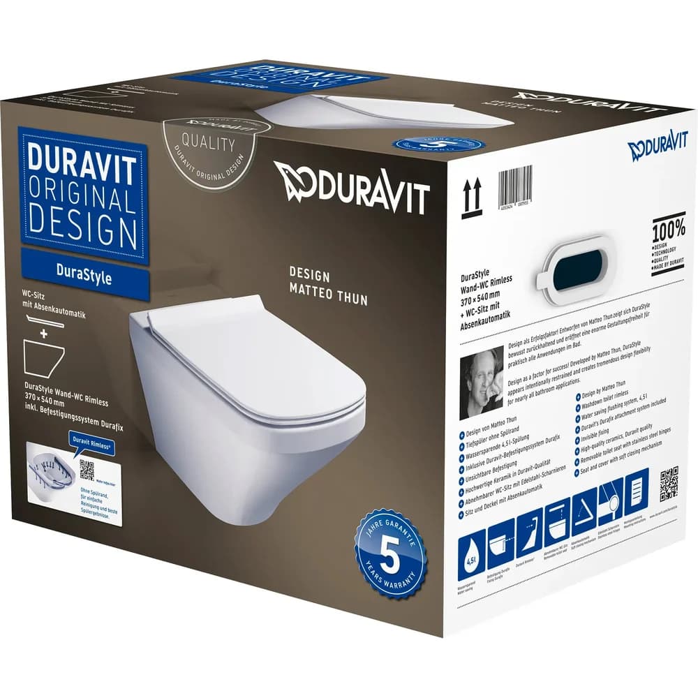 Duravit Wand-WC-Tiefspül-Set DuraStyle Rimless Weiß