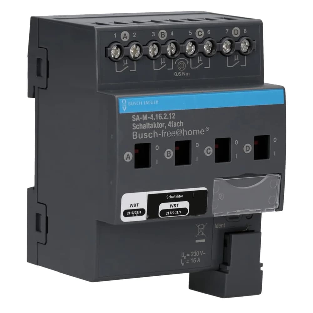 Busch-Jaeger Schaltaktor,4-fach 16 A SA-M-4.16.2.12