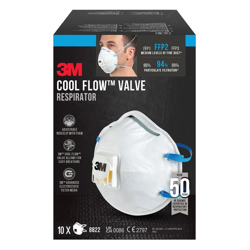 3M Atemschutzmasken »Cool Flow™ 8822« FFP2 NR D 10 Stück