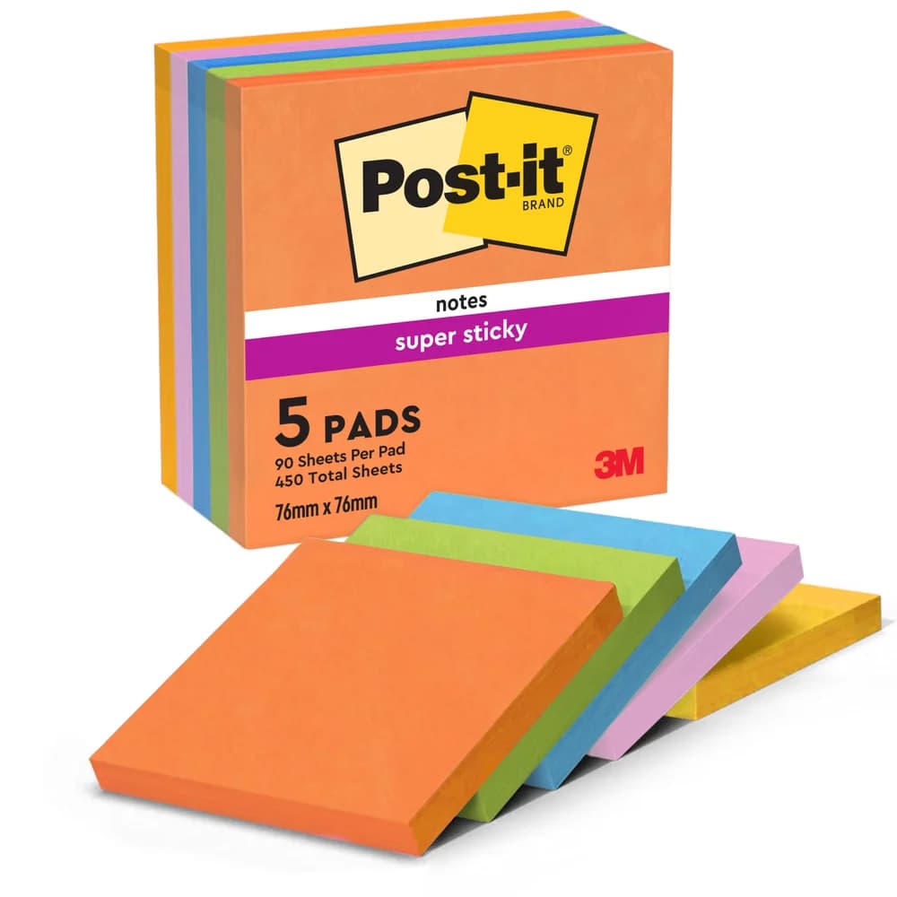 Post-it Haftnotiz Super Notes 654-5SS-BOOS sortiert 5 St./Pack