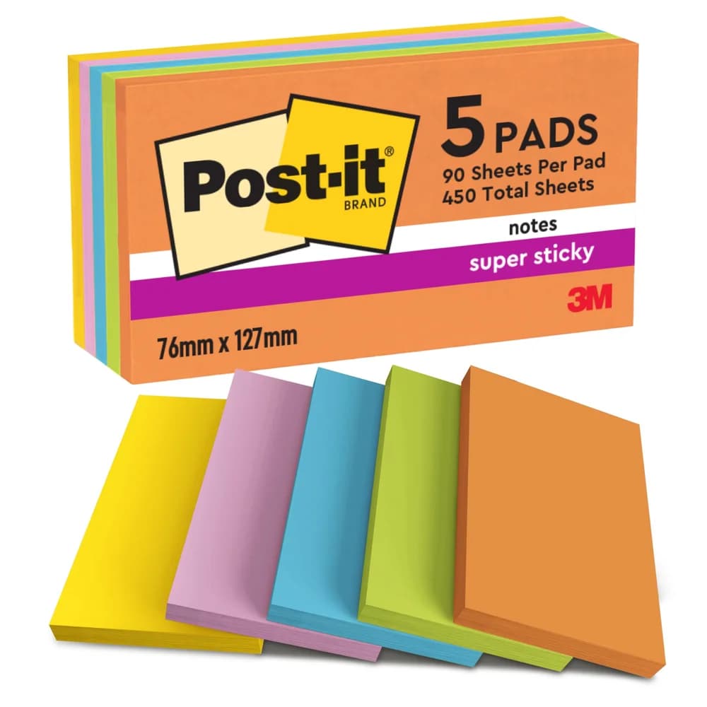 Post-it Super Sticky Haftnotizblock 127 x 76 mm »Boost Collection«, 5 Stück grün