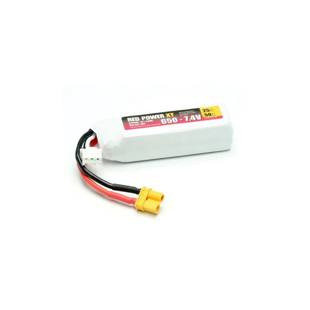 RED POWER XT LiPo Akku 650 mAh – 7,4 V 2S1P mit XT30 Stecker