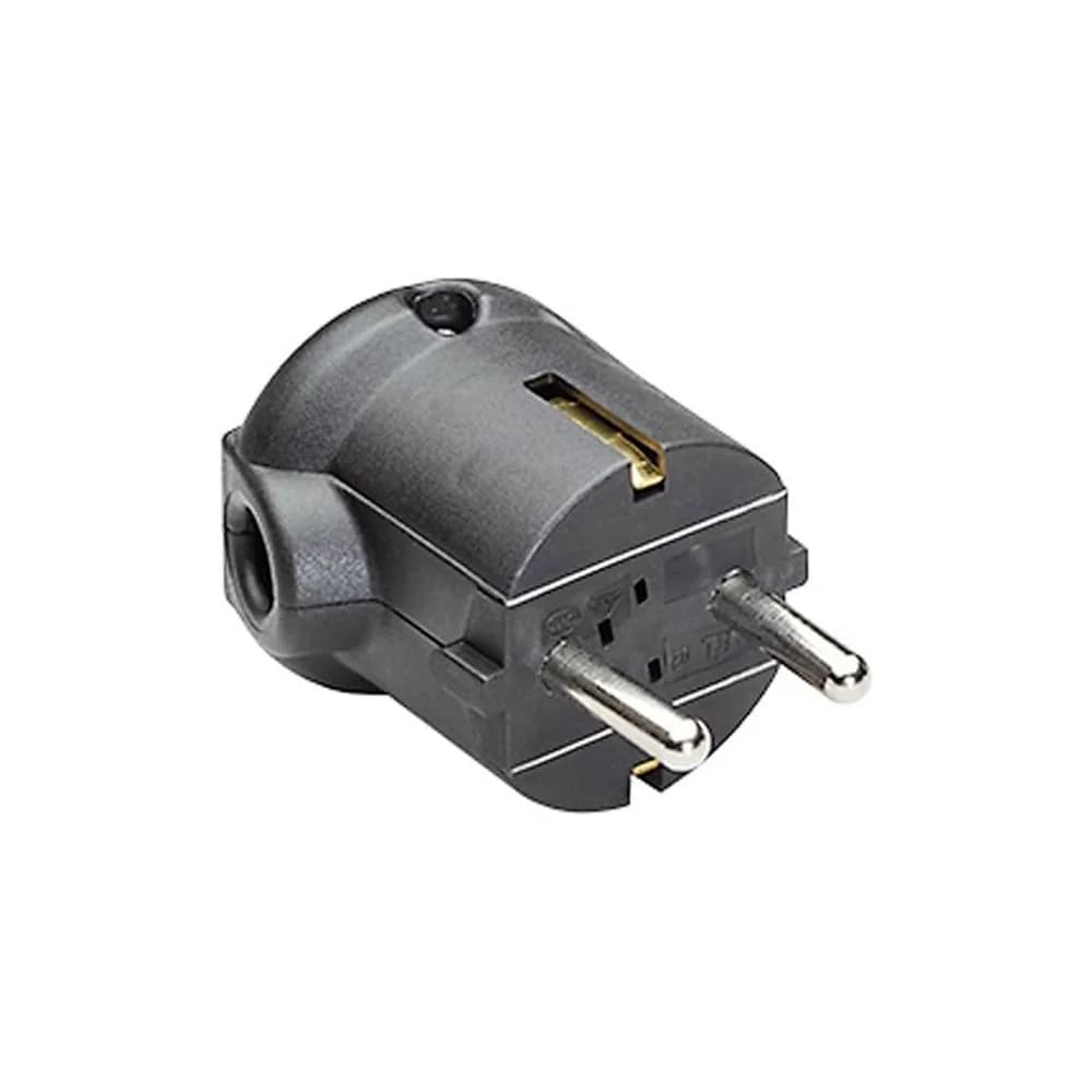 BACHMANN Schutzkontaktstecker, schwarz bruchfest, montierbar, IP 20, Winkel