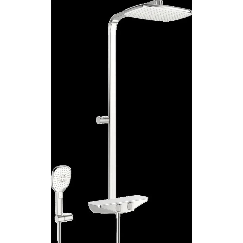 Hansa Brause-Thermostat HANSAEMOTION AP, 3-Strahl, Glas, chrom/weiß