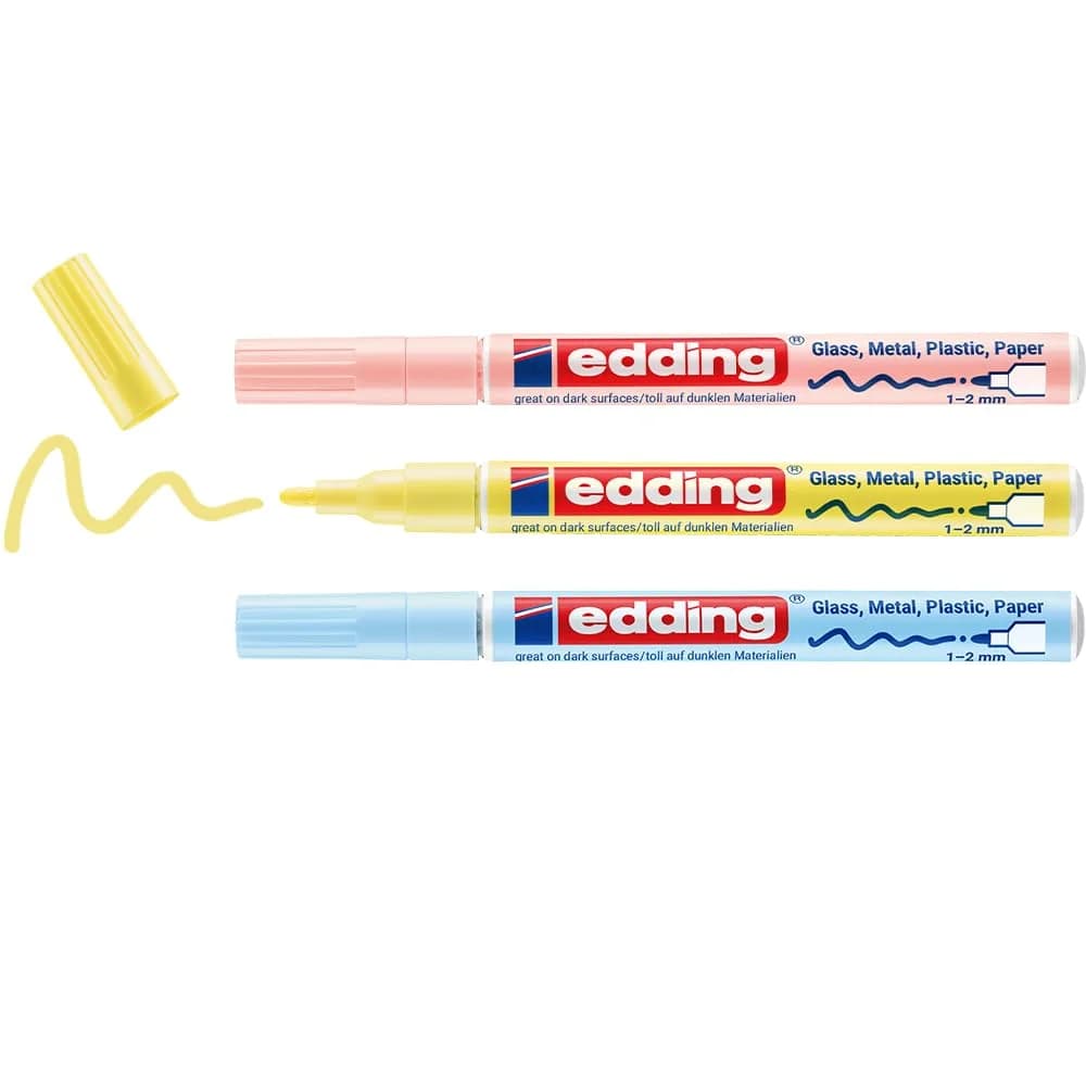 EDDING 751-3-099 - Glanzlackmarker Set, pastell sortiert 3er Pack