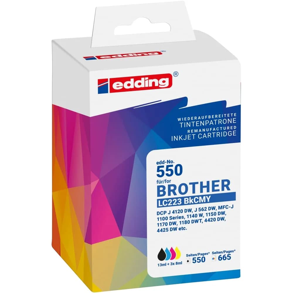 Edding Tintenpatronen-Set ersetzt Brother »LC223BK/C/M/Y« schwarz