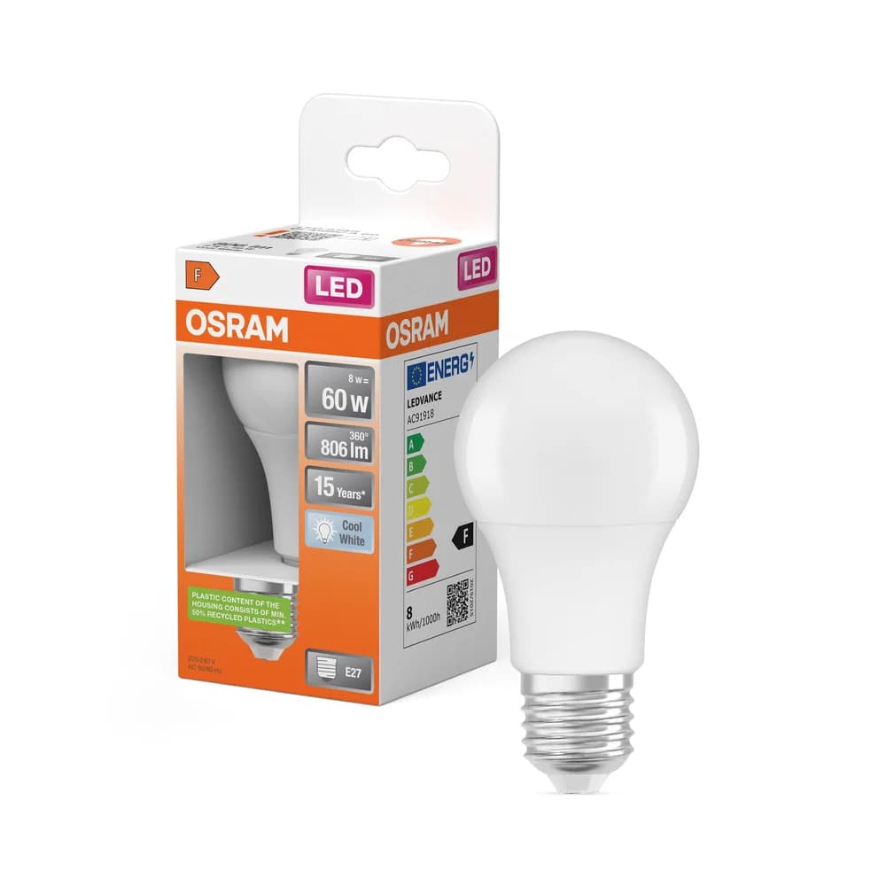 E27 A60 LED Lampen 8,5W = 60W 806lm 4000K Neutralweiß 200° OSRAM STAR